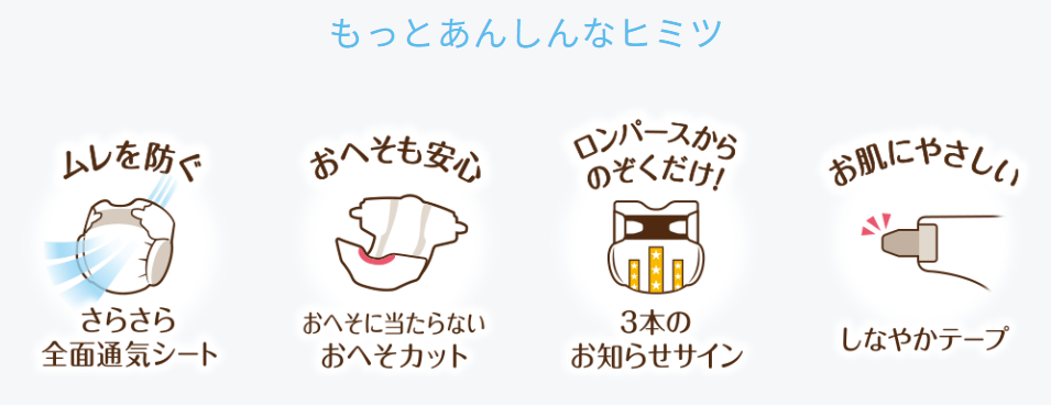 〔テープ Lサイズ〕ムーニーナチュラル オーガニックコットン オムツ 38枚×4